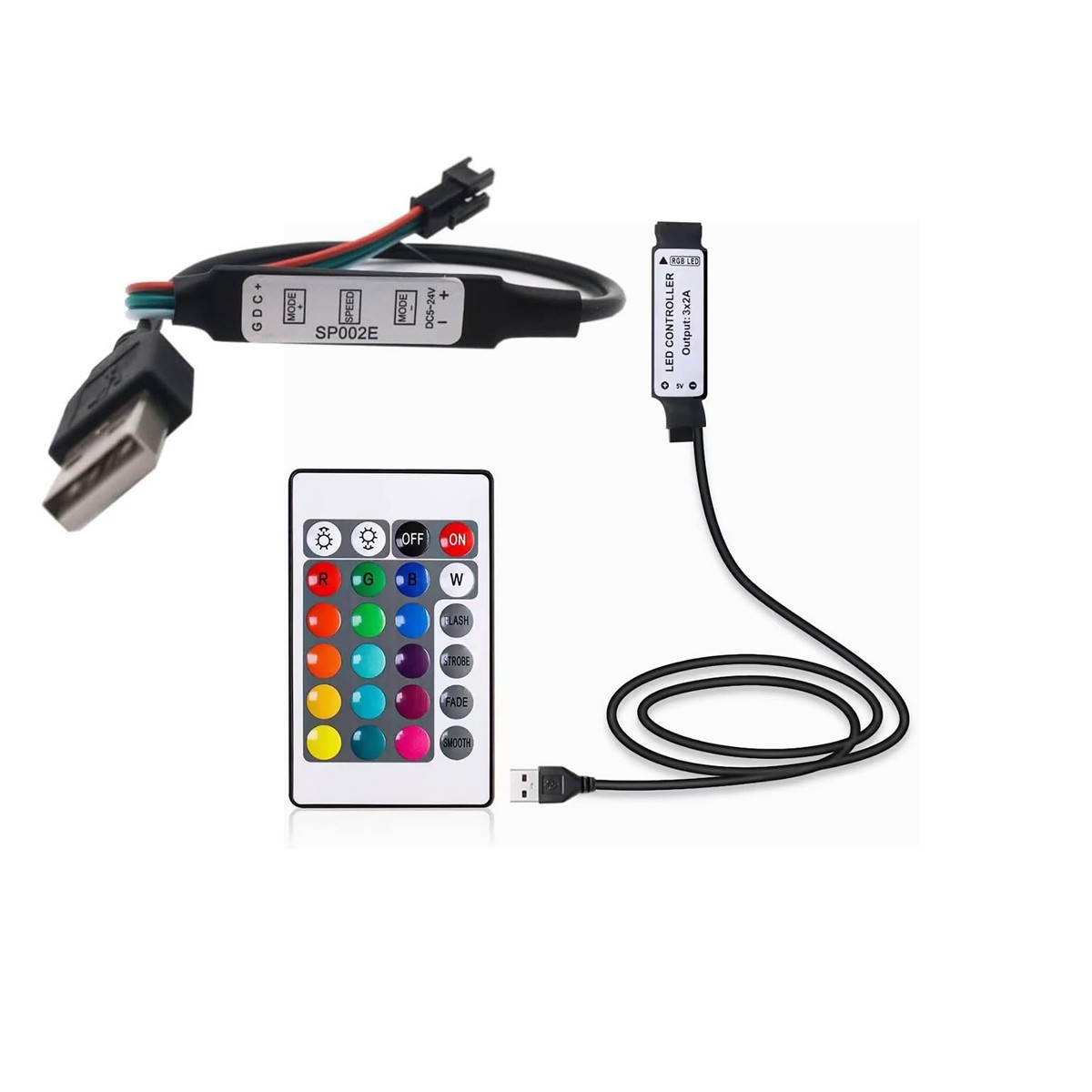 DC 5V -12V USB RGB Controller For 5050 3528 LED Strip Light Remote Controller