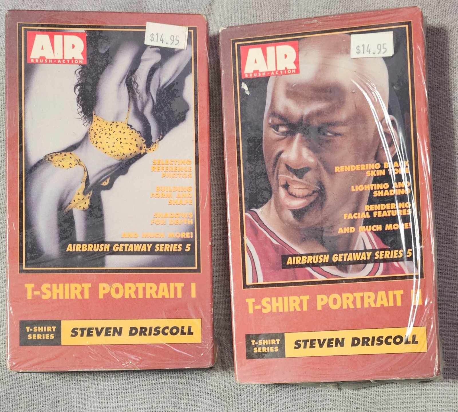 Air Brush Action: T-shirt Portrait with Steve Driscoll    Vol. 1 & 2.       VHS