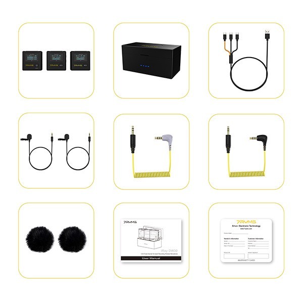7RYMS iRAY DW30 Dual-Channel Wireless Lavalier Microphone System Charging Box