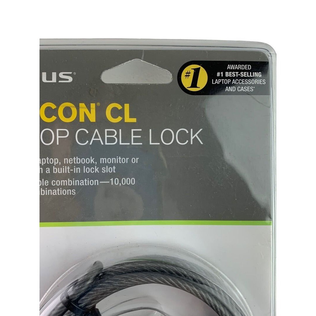 Targus Laptop Cable Lock Defcon CL 6.5ft long Combination Code Security Base