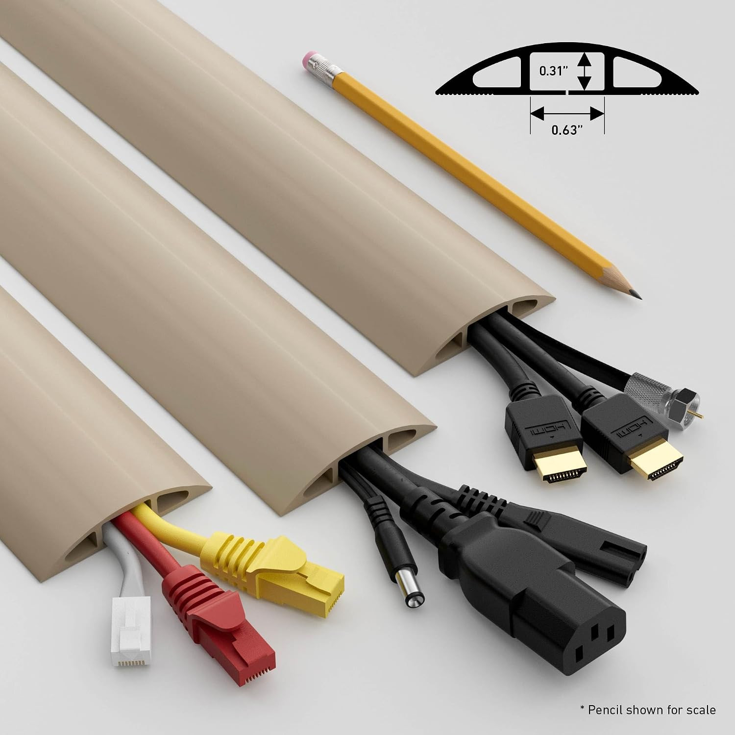 6Ft Floor Cord Cover, Cable Protector, Hide Extension Cords, Protect