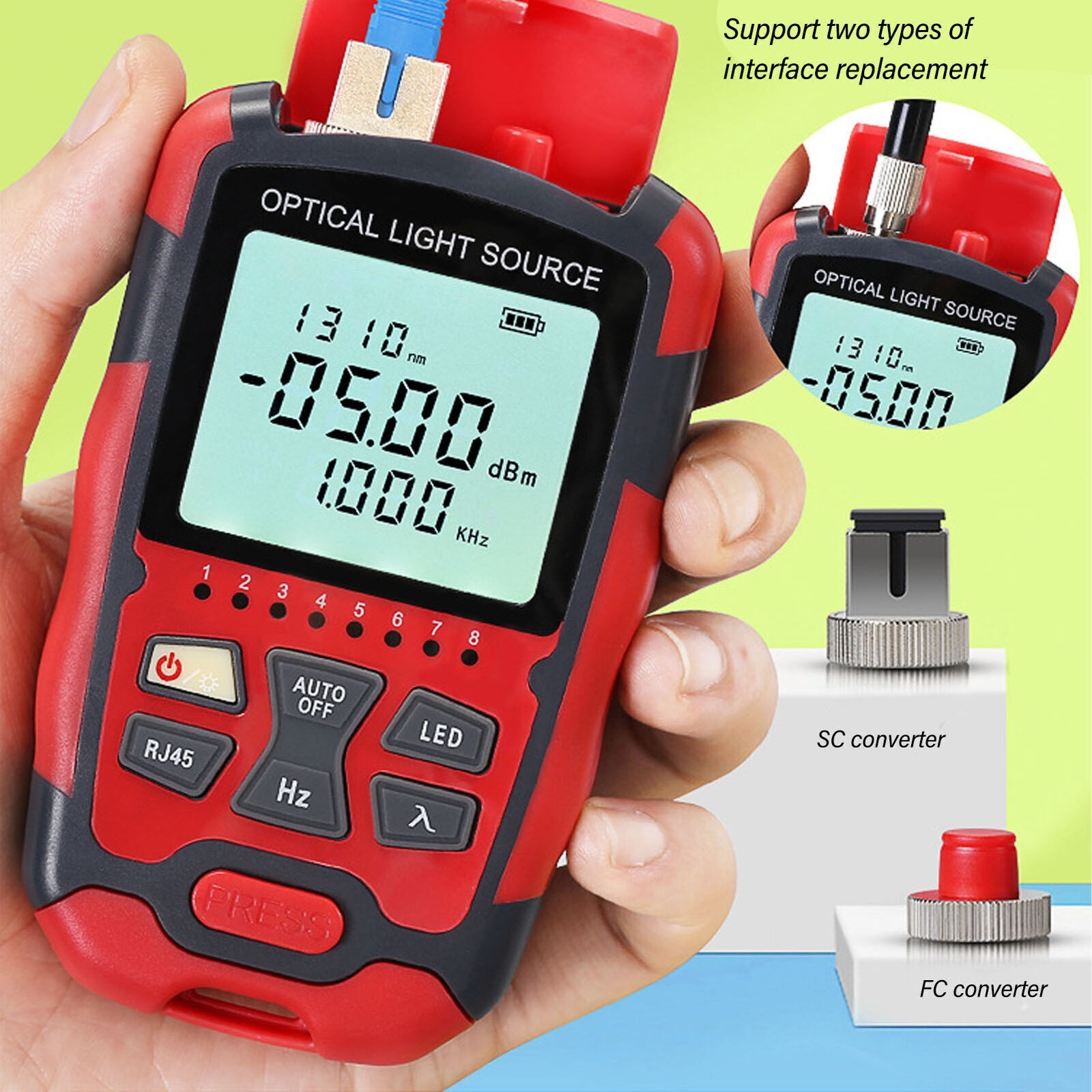 Optical Fiber Power Meter Single Mode Dual Wavelength 1310nm 1550nm Fiber Optic
