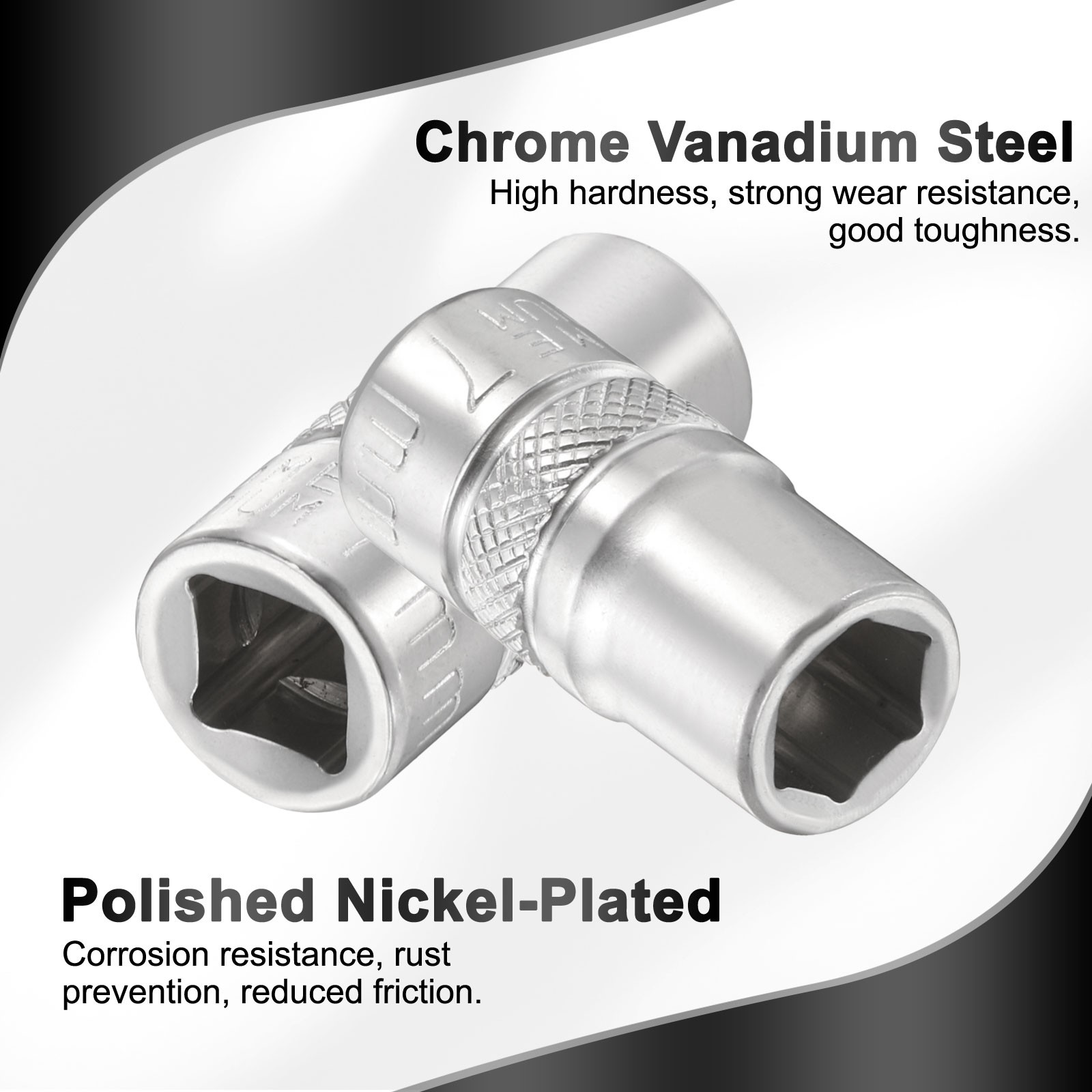 5pcs 6 Points Deep Socket 1/4" Drive 7mm Nickel Plating Flip Sleeve 1" Long