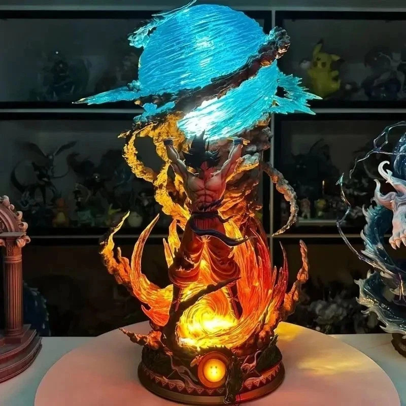 DBZ Goku Spirit Bomb Figure 25cm Light Up Luminous Collectible Anime Statue Toy