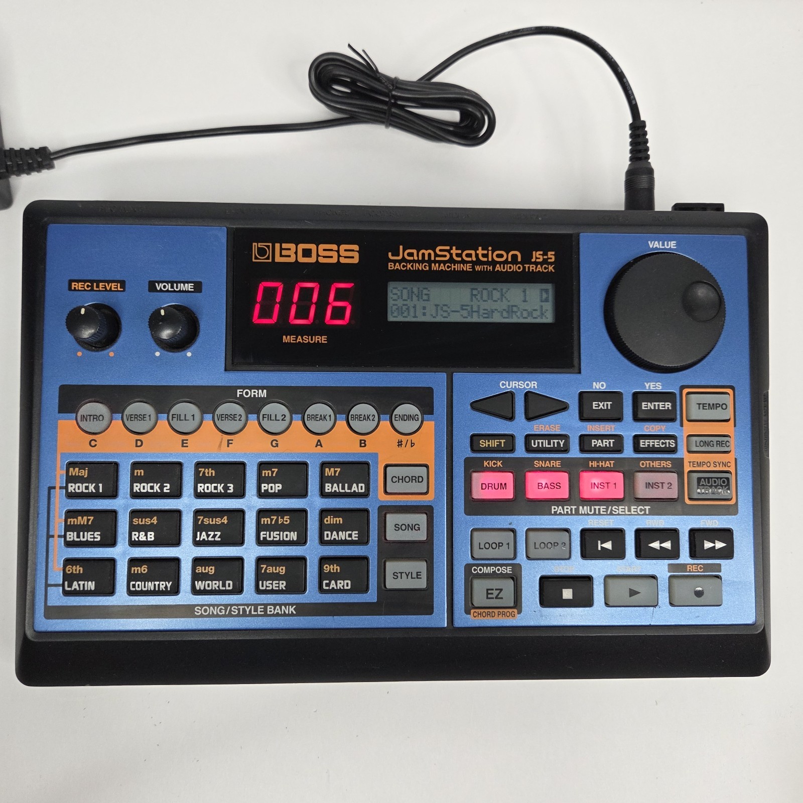 BOSS JamStation JS-5 Backing Machine w/ Audio Track, Built-In Effects, MIDI
