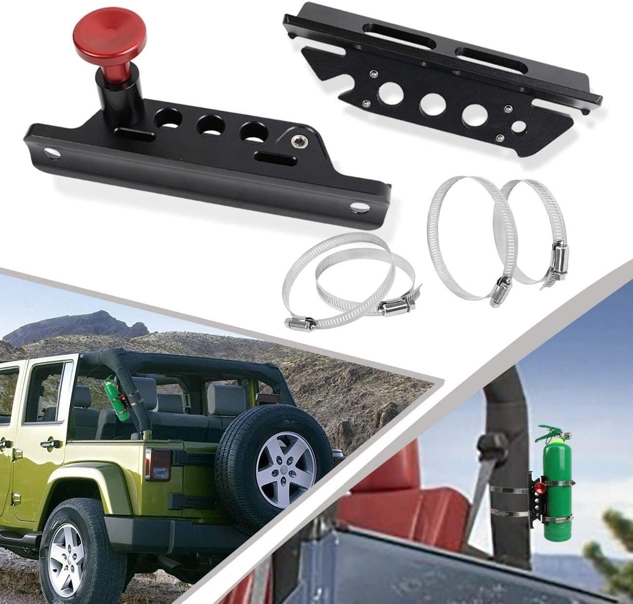 For Jeep JK UTV Car Roll Bar Fire Extinguisher Holder Mount Bracket Adjustable#