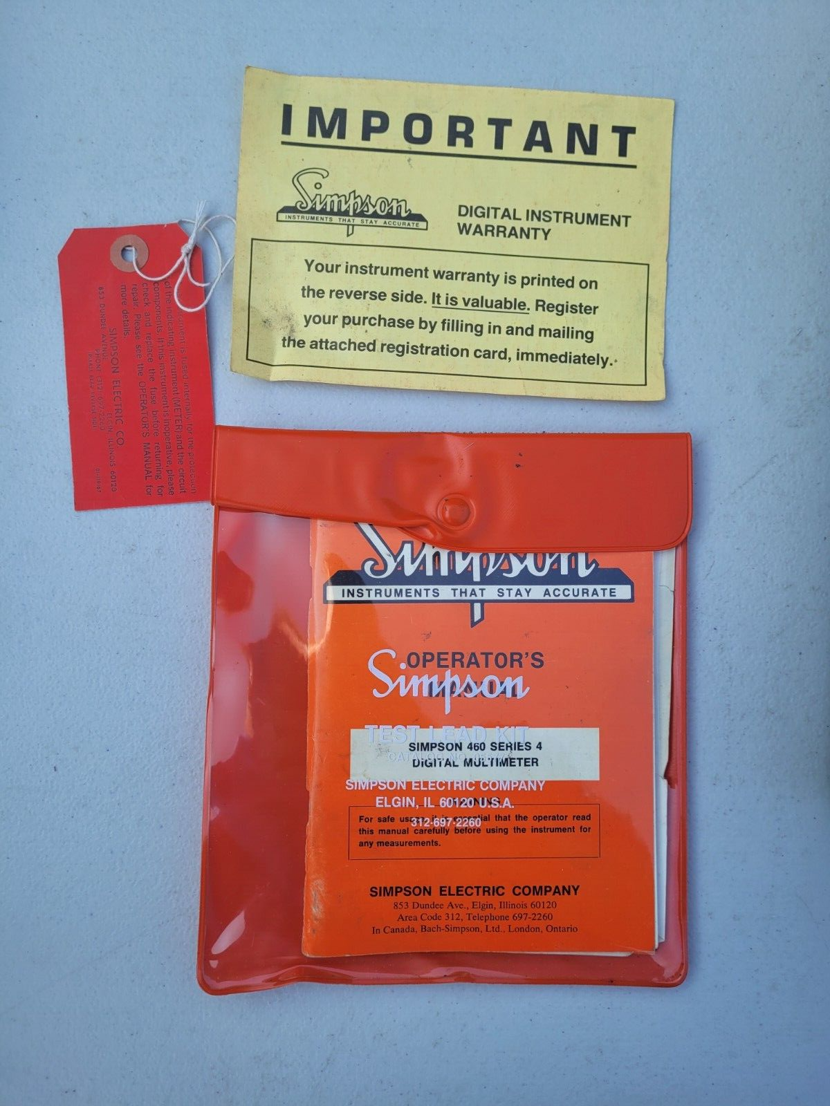 Simpson Digital Multimeter 460D 460 Series 4 Case Leads Manual Extras TESTED