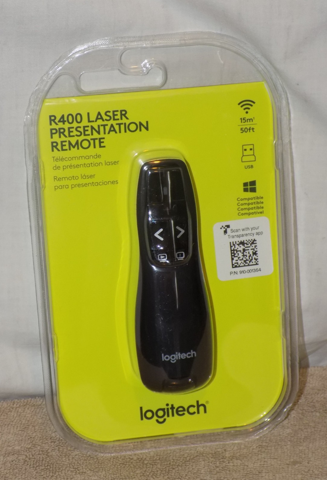 NEW LOGITECH R400 PRESENTATION REMOTE WIRELESS LASER 910-001354 - FACTORY SEALED