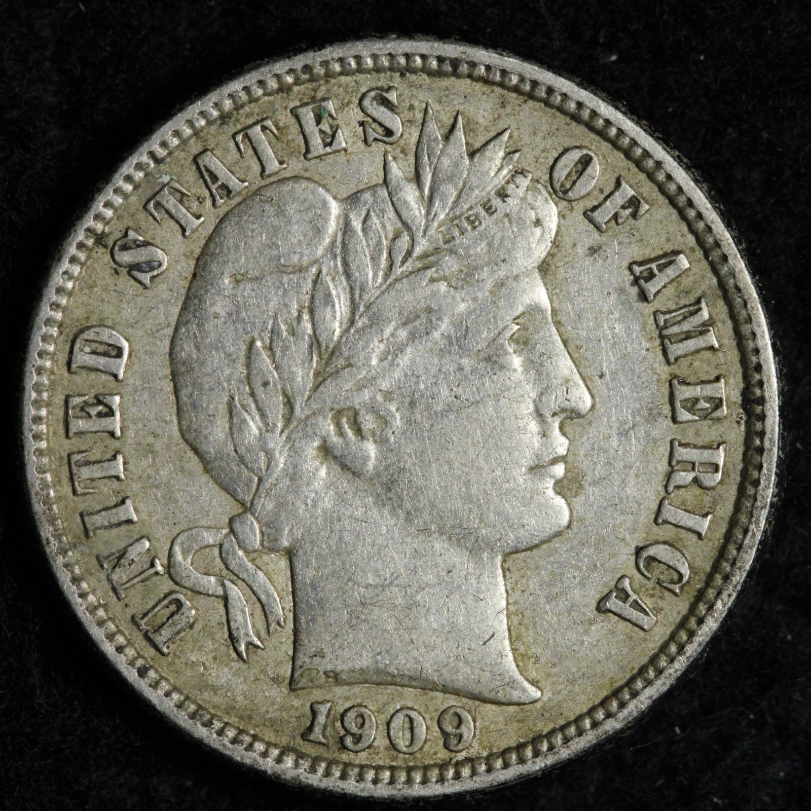 1909-O Barber Silver Dime AU E194 SYAM