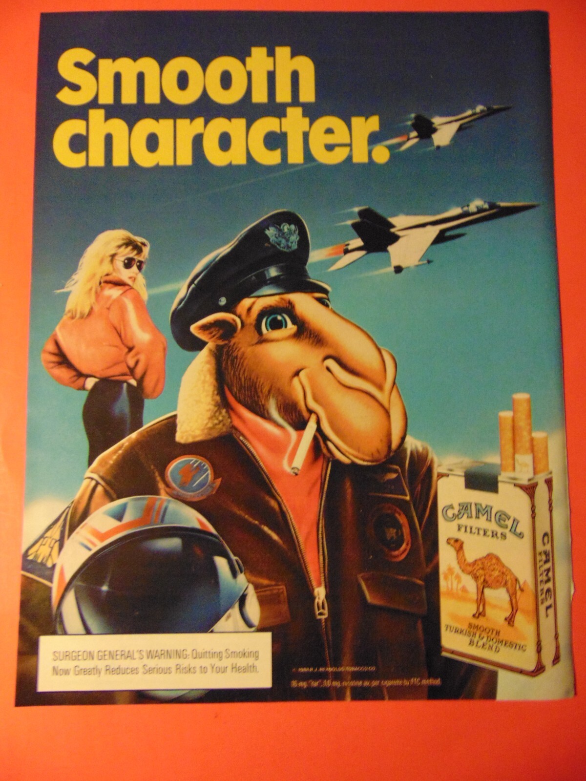 1988 Joe Camel Jet Pilot Camel Cigarettes  Smooth Character print ad