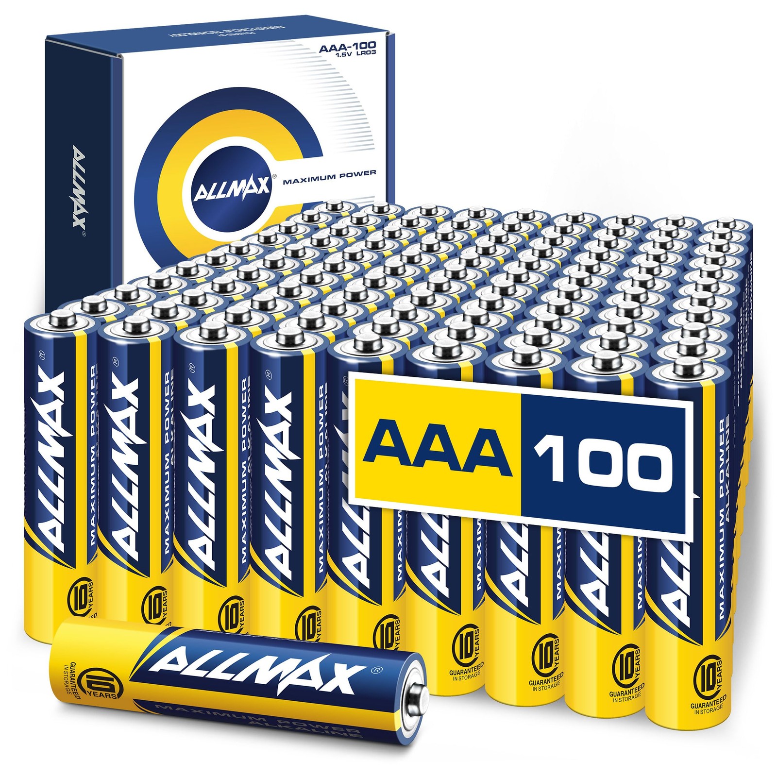 Allmax AAA Maximum Power Alkaline Triple A Batteries 100 Count (Pack of 1)