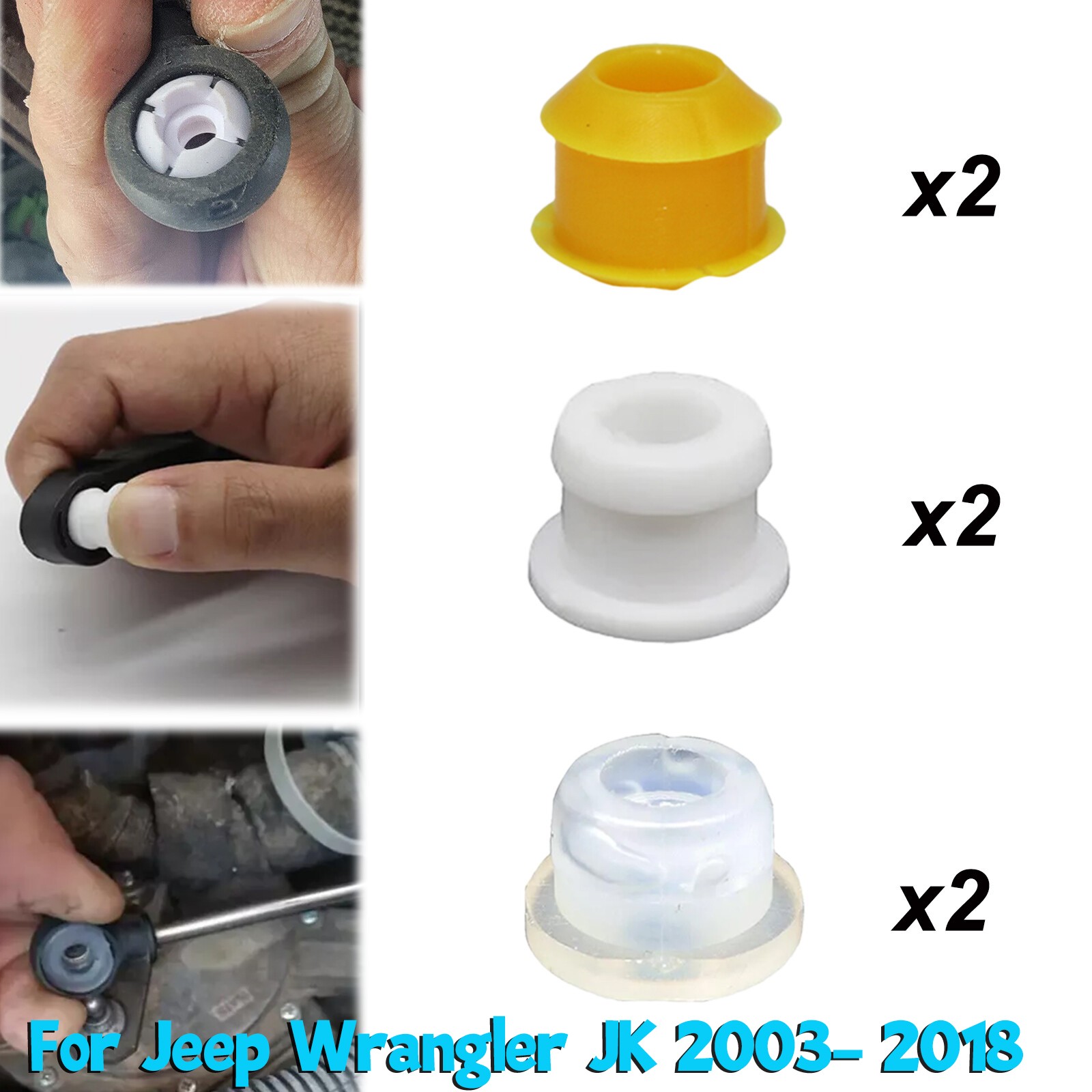 6pcs For Jeep Wrangler JK Automatic Shift Lever Control Cable Bushing 2003- 2018