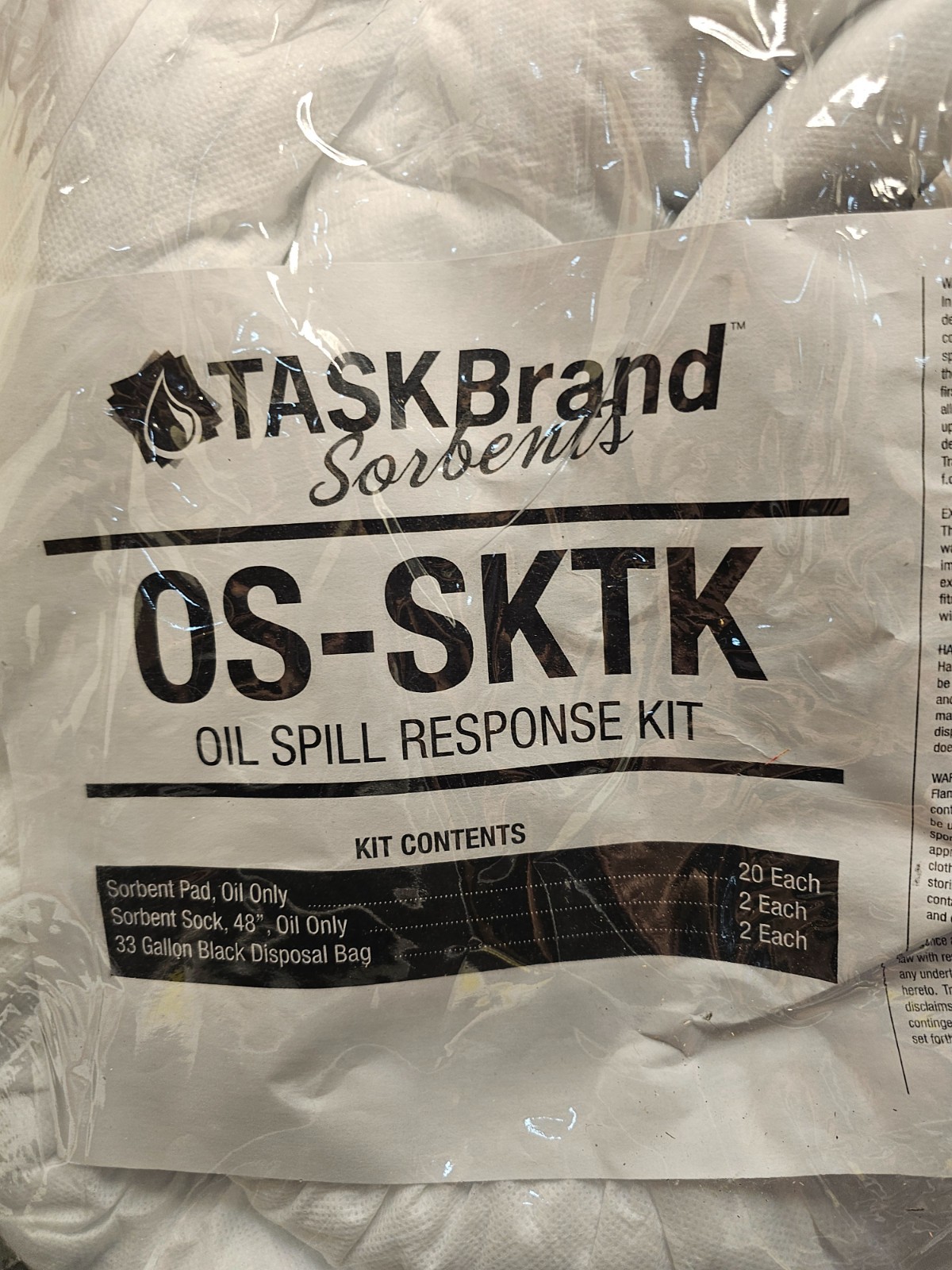 Task Brand Sorbents OS-SKTK Oil Spill Response Hardware