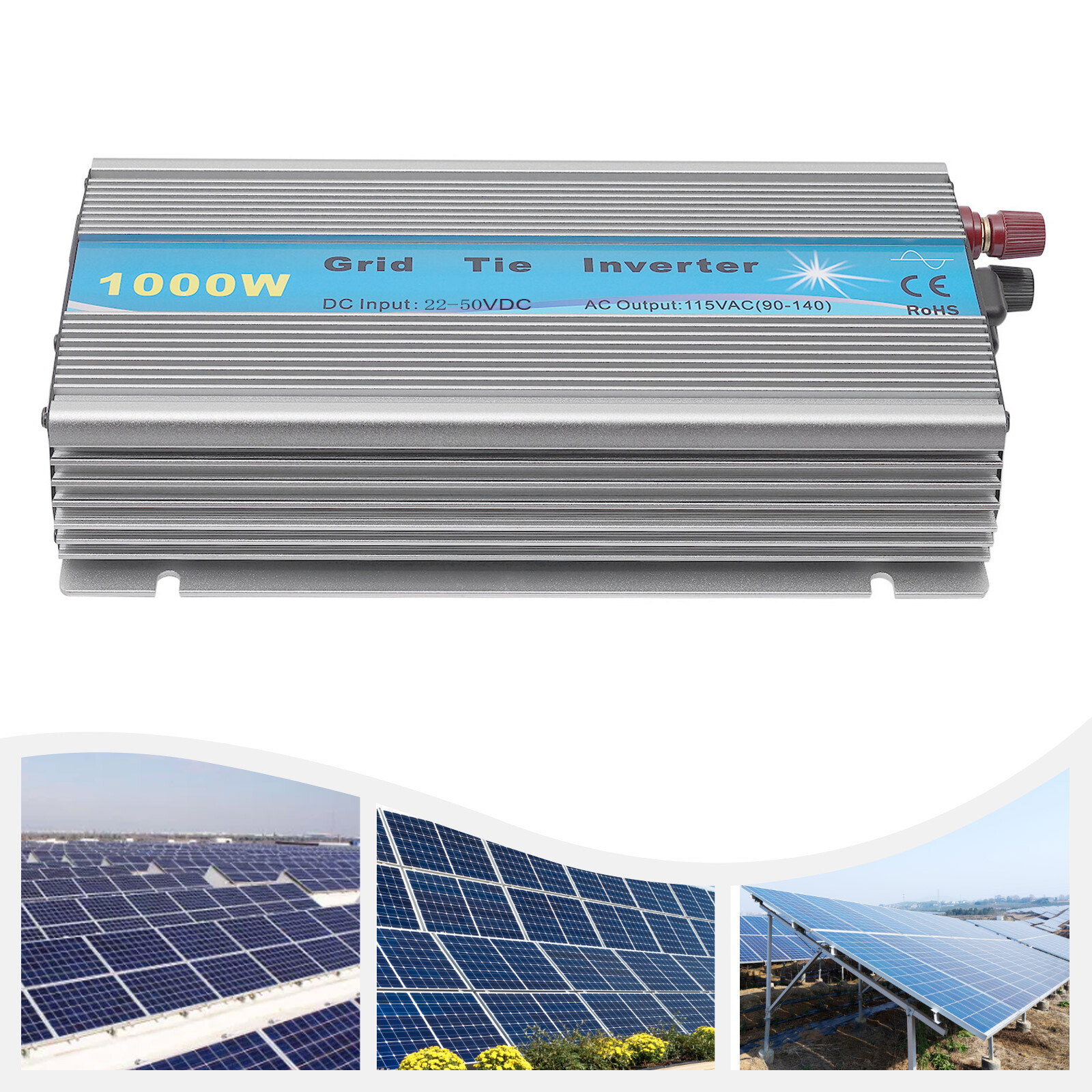 1KW Solar Grid Tie Inverter Dc22-50v to Ac90-140v Pure Sine Micro Wave Inverter