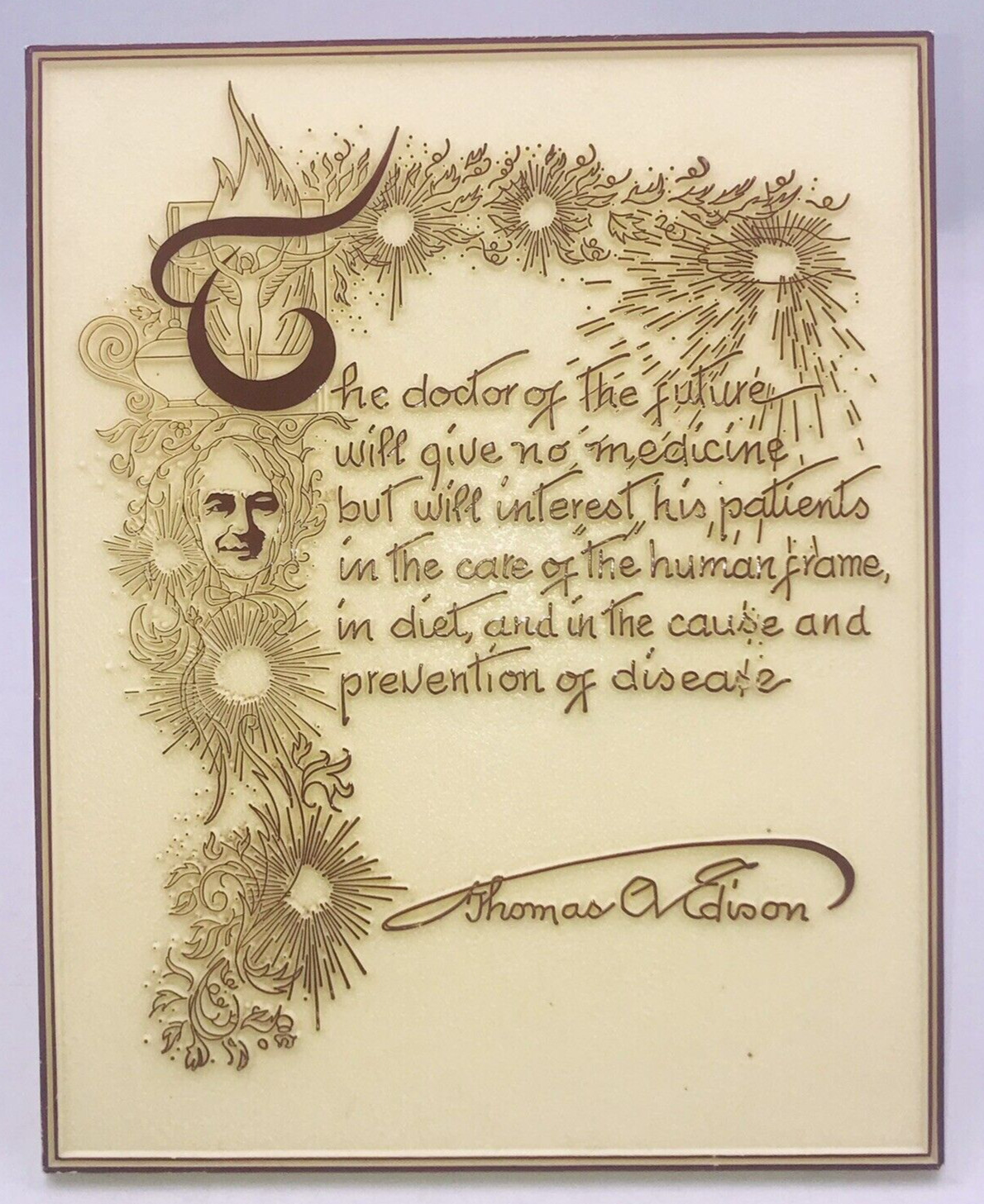 VTG Thomas A Edison - Doctor of the Future - Wall Free Standing Plastic Plaque