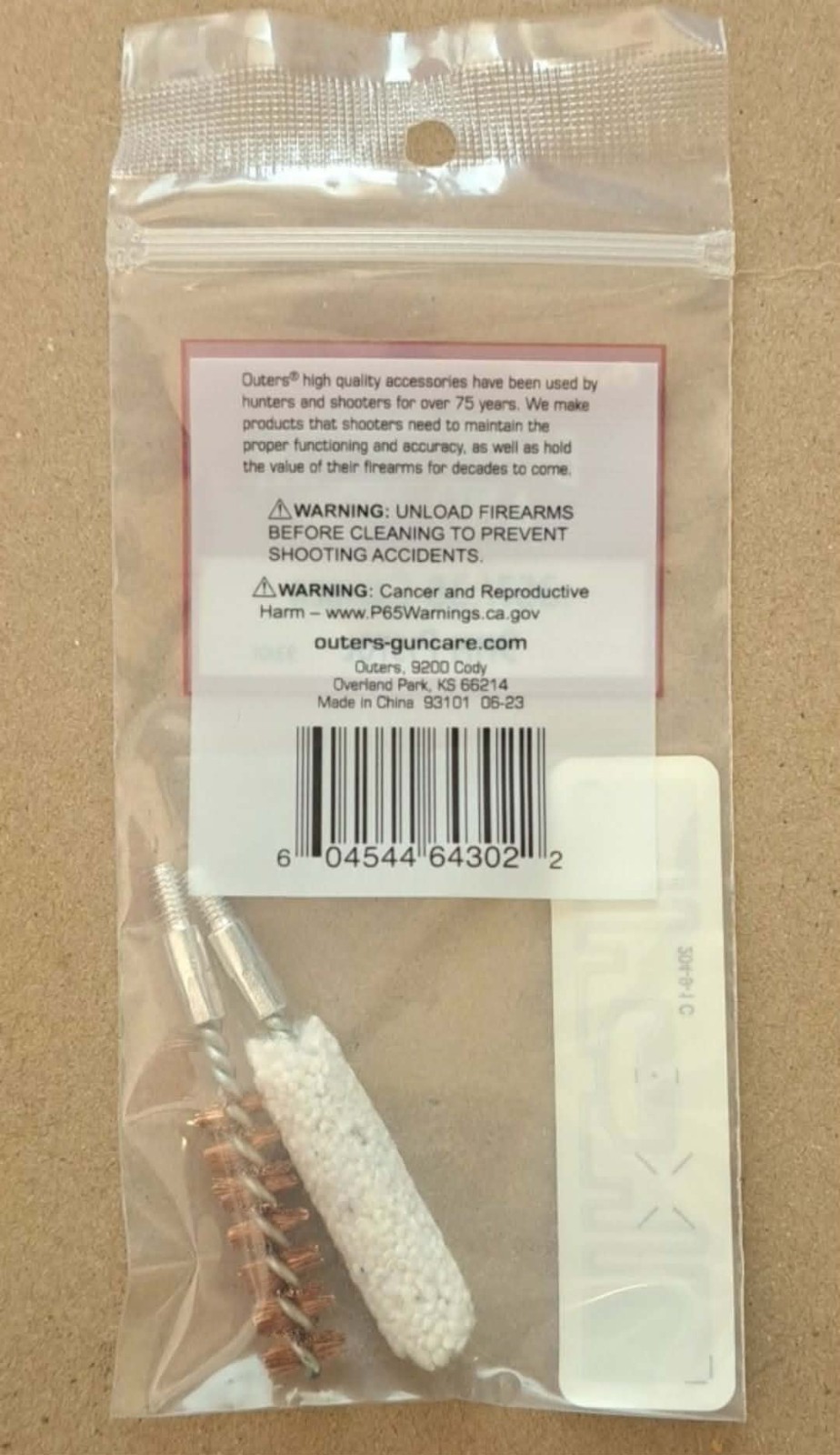 Outers - Bore Brush And Mop .357/.38 Caliber + 9MM