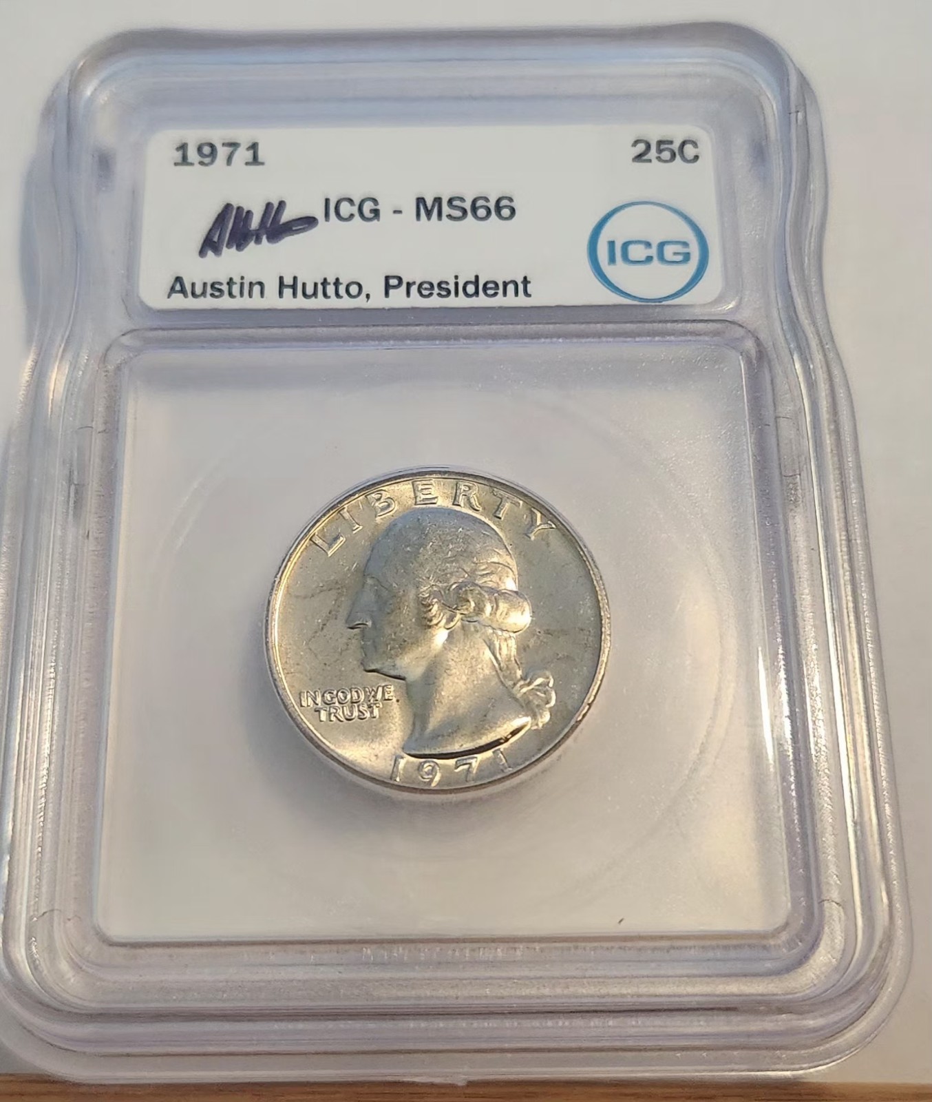 1971 WASHINGTON QUARTER GRADED ICG MS66