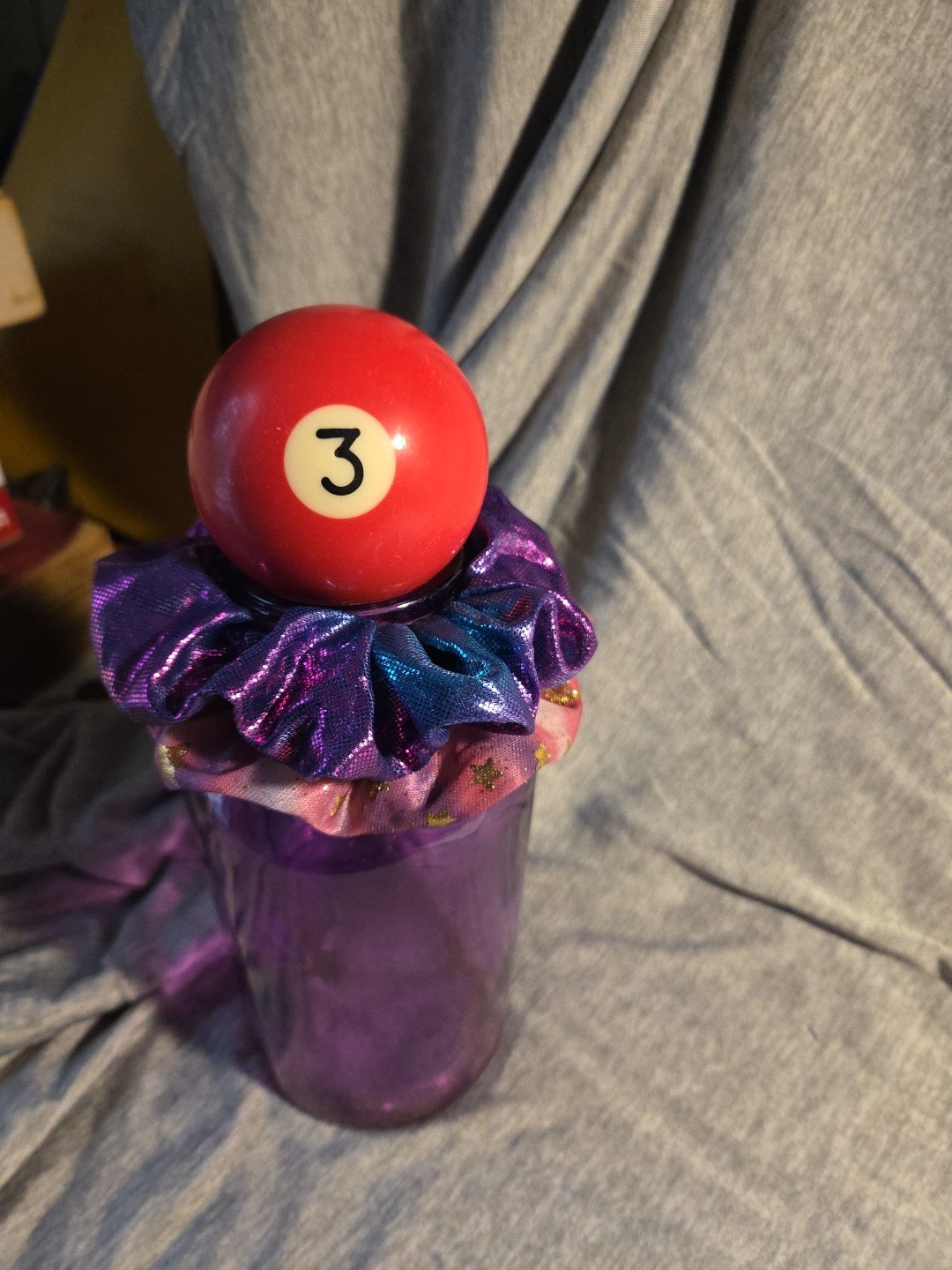 Vintage Solid Red Pool Ball #3 - Black Number - Unbranded Billiard Replacement