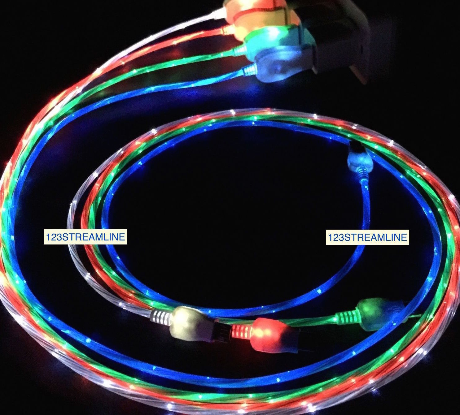 FLOWING LED LIGHT-UP Data Cable charger FOR ALL MICRO (TYPE-C) PHONES & DEVICES
