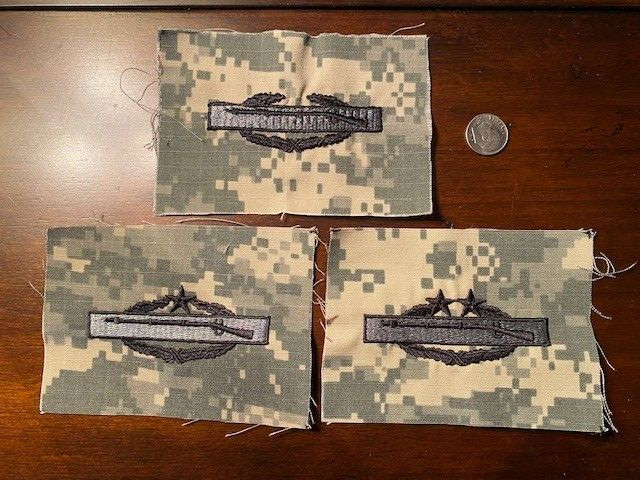 US ARMY COMBAT INFANTRYMAN BADGE  - UNCUT ACU BACKGROUND SEW-ON - 3 DIFFERENT