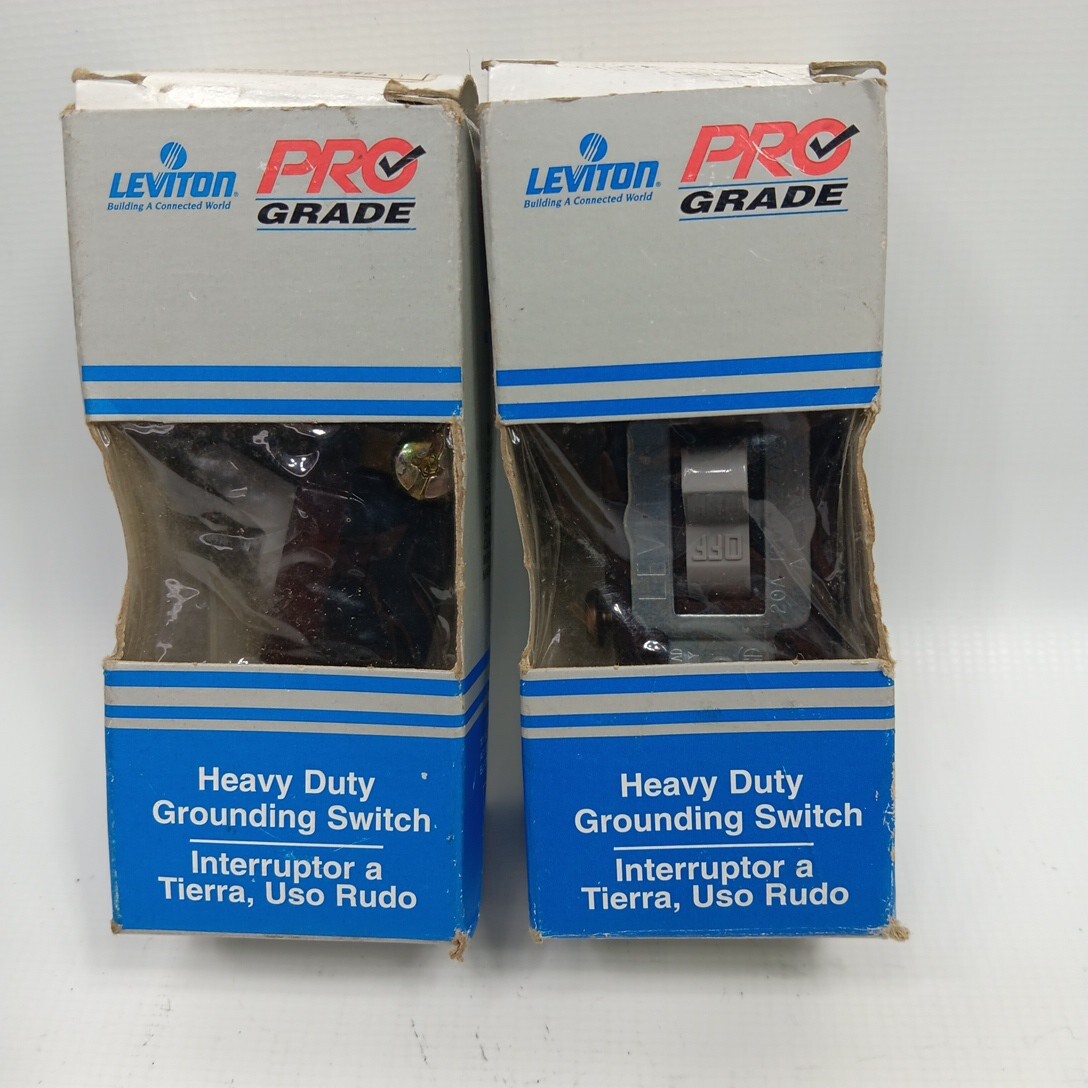 Leviton 5521-2GS Grounding Toggle Switch (GRAY) Lot of 2