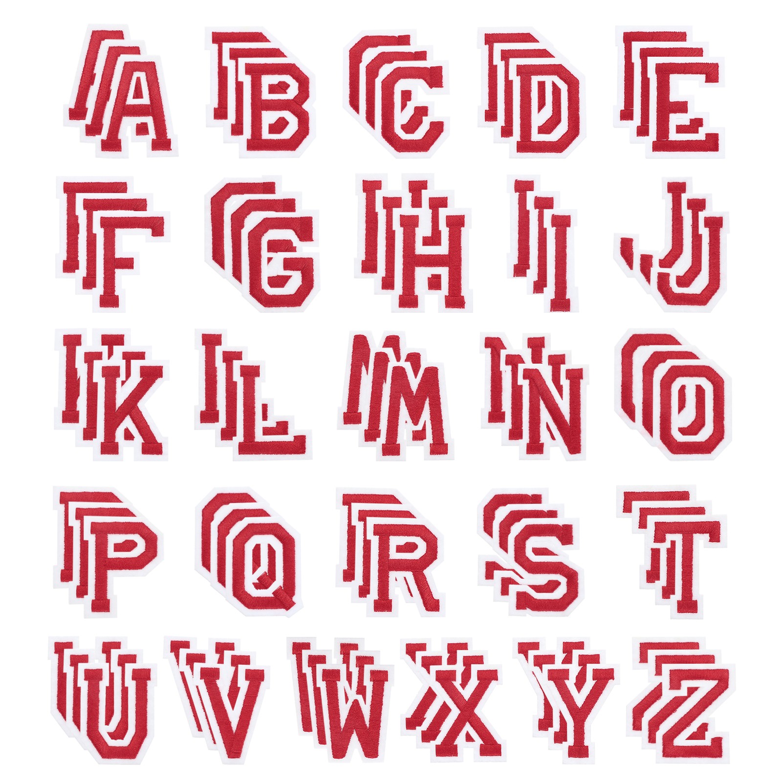 Iron on Letter Patches, 78Pcs Letters A-Z, Red 2inch Height