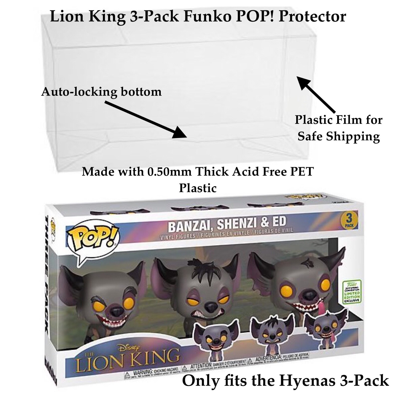 1 UV & Scratch Resistant Protector 0.50mm FUNKO HYENAS/Fairly Odd Parents 3 PACK