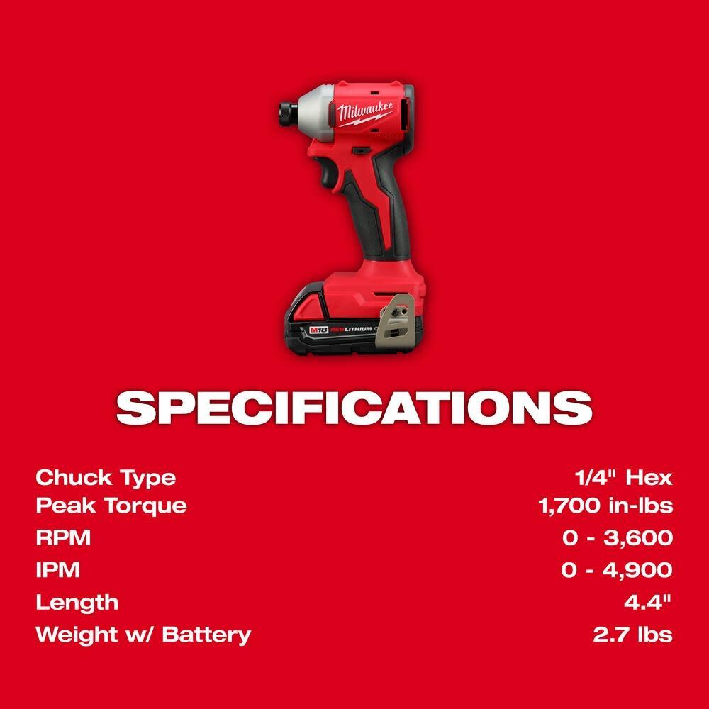 Milwaukee M18 Compact 2-Tool Combo Kit