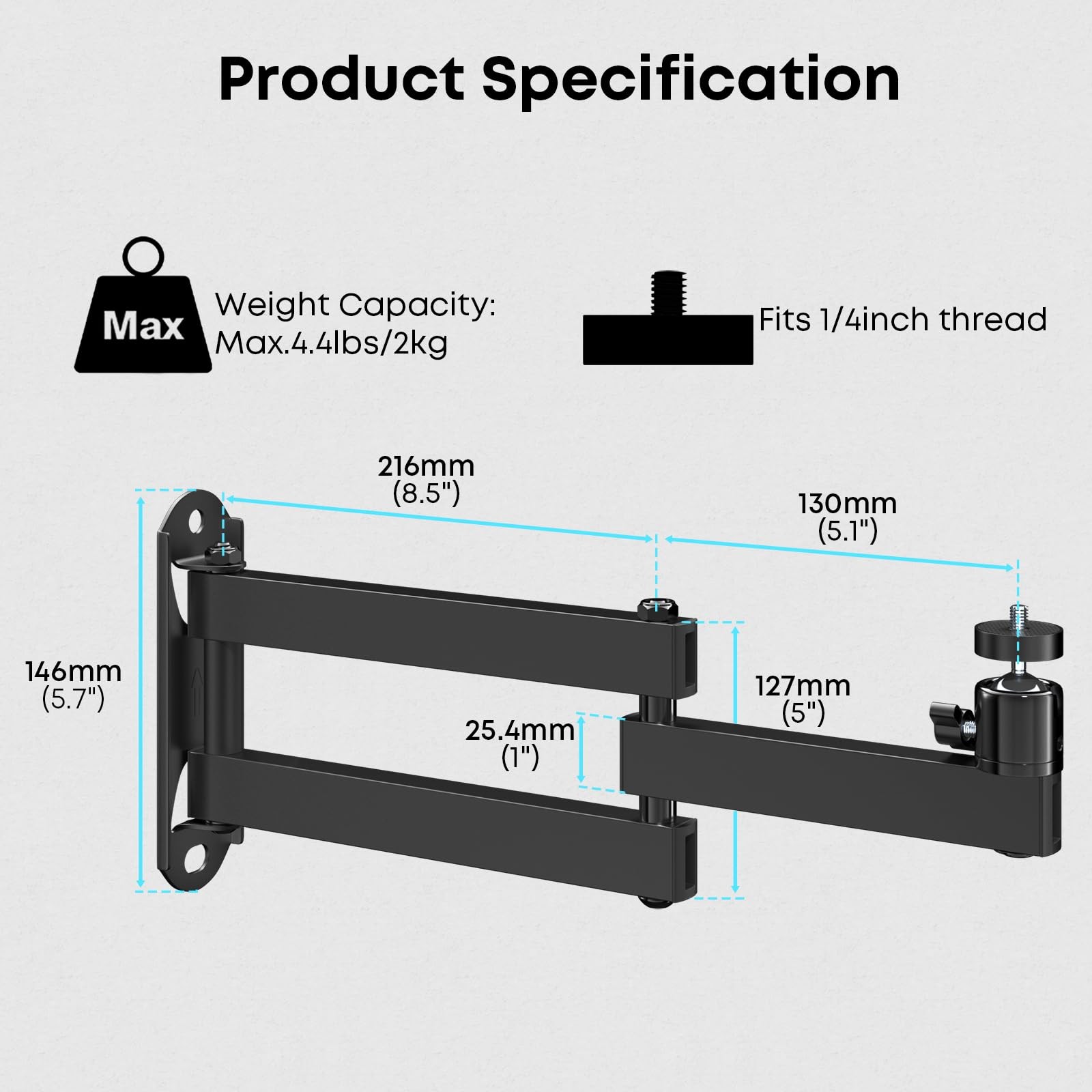 Foldable Universal Projector Mount for Ceiling or Wall Adjustable Stand