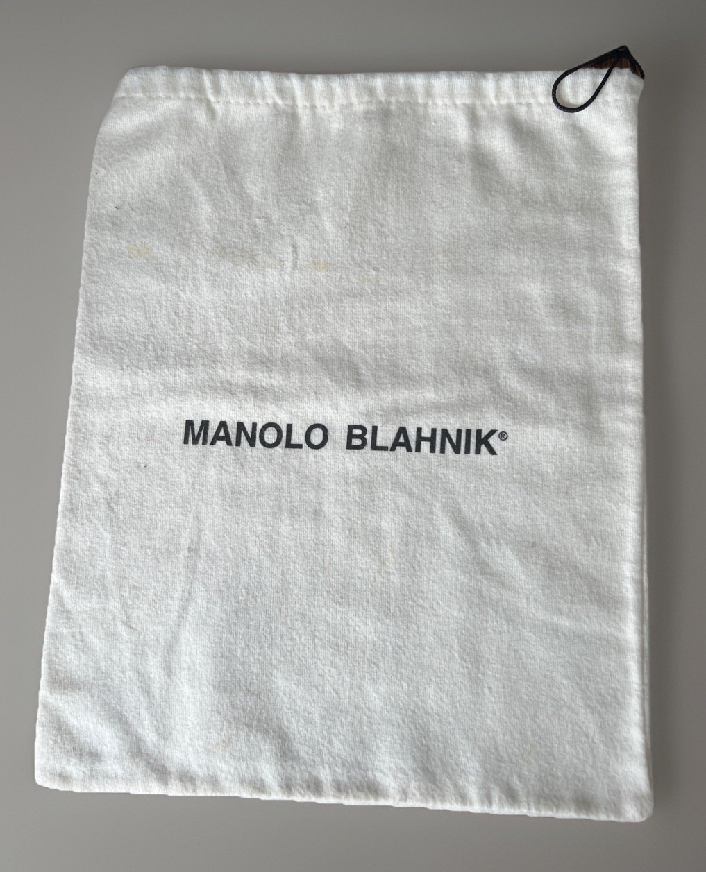 Authentic Manolo Blahnik Cloth Drawstring Dust Bag 10.5" X 13.5"
