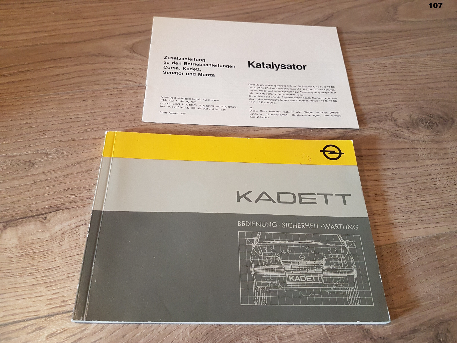 NEW Opel Kadett E operating instructions 1985 operating instructions manual logbook