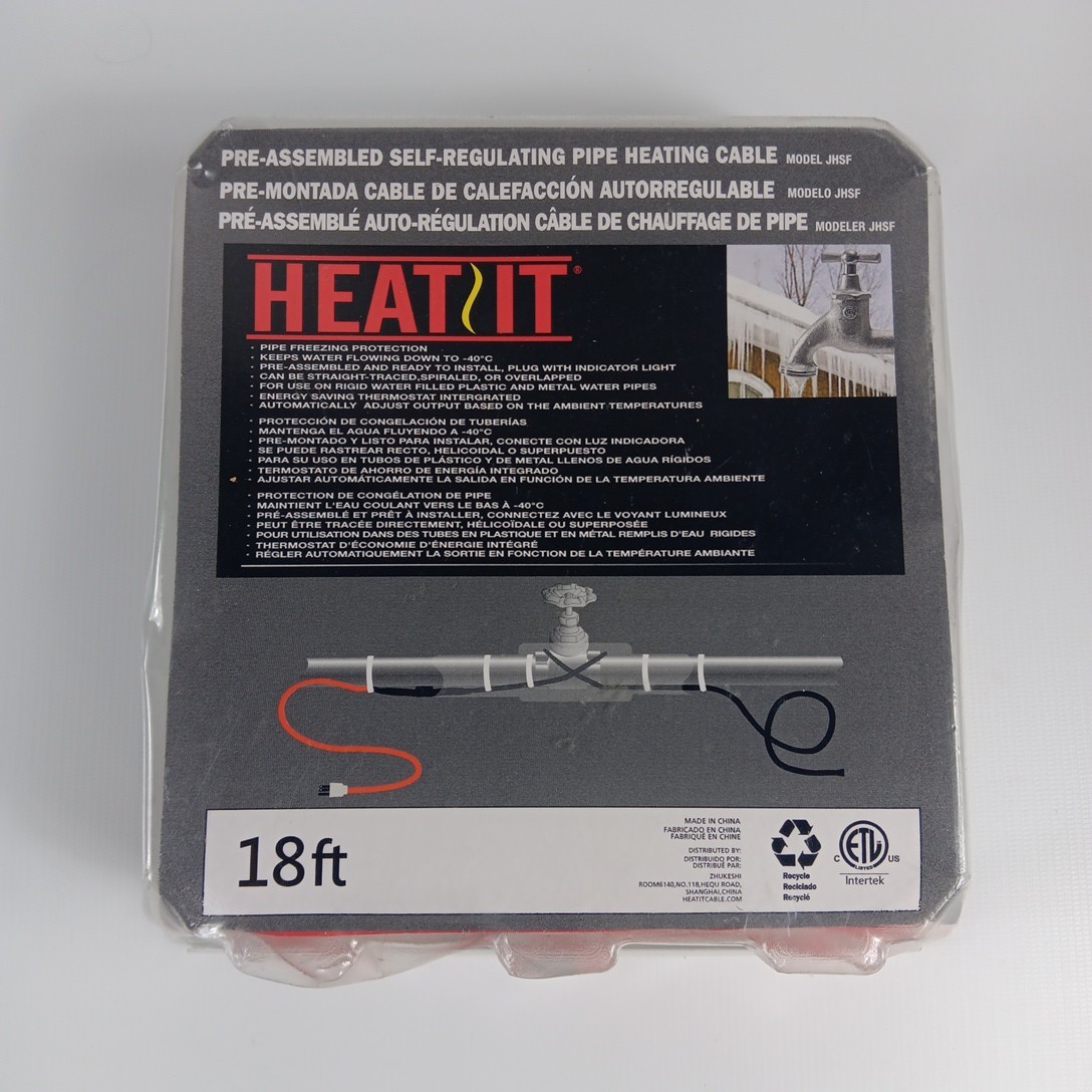 Heat It 18 Ft Water Pipe Roof Winter Weatherizing Heating Cable JHSF 18' 120V