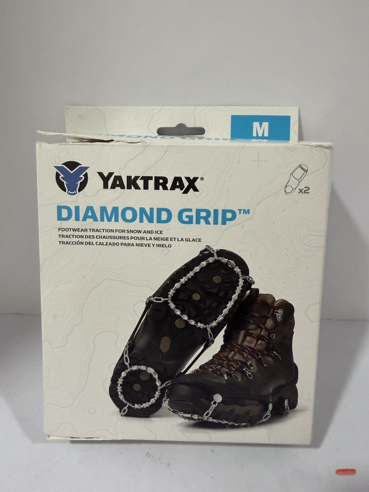 YakTrax Diamond Grip Ice Cleats Traction Device Sz M - Men 6.5-9 Women Sz 7.5-10