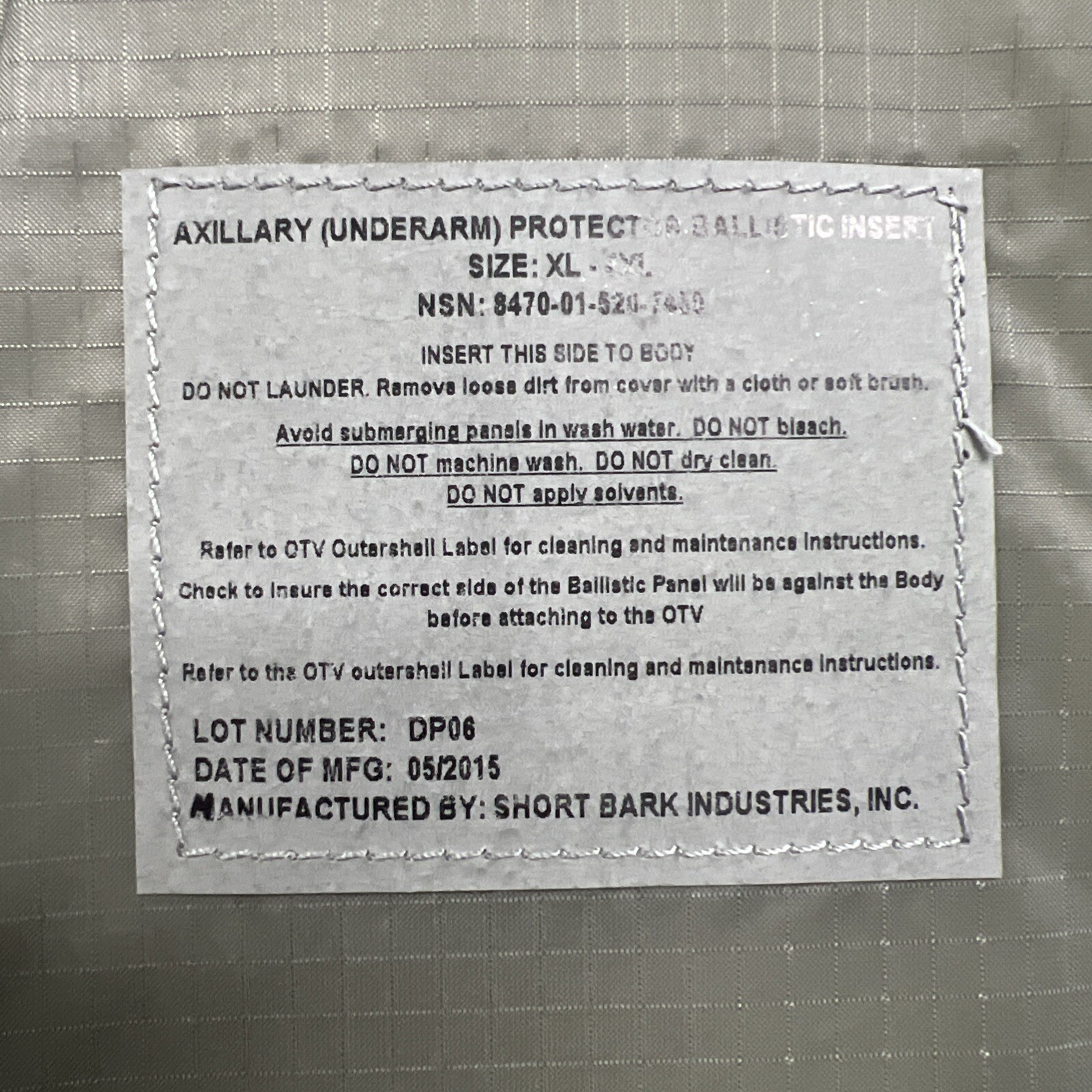 Axillary Protector Ballistic Panel 1 Pair