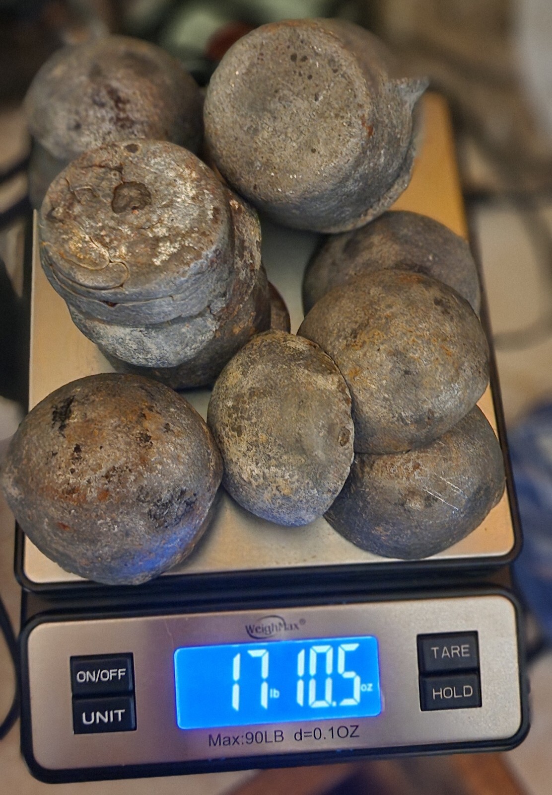 17 lbs. Of poured Lead Ingots