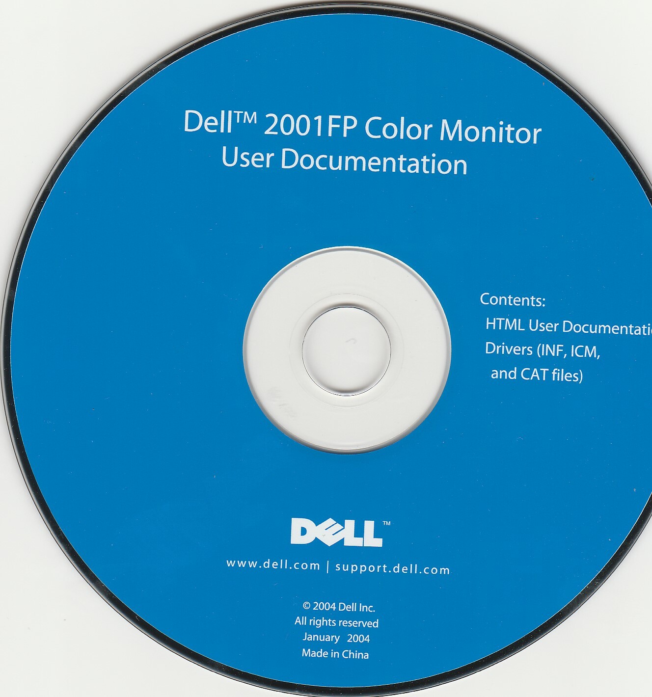 Dell Tools CD - User Documentation - 2001FP Color Monitor January 2004 ~ CD-ROM