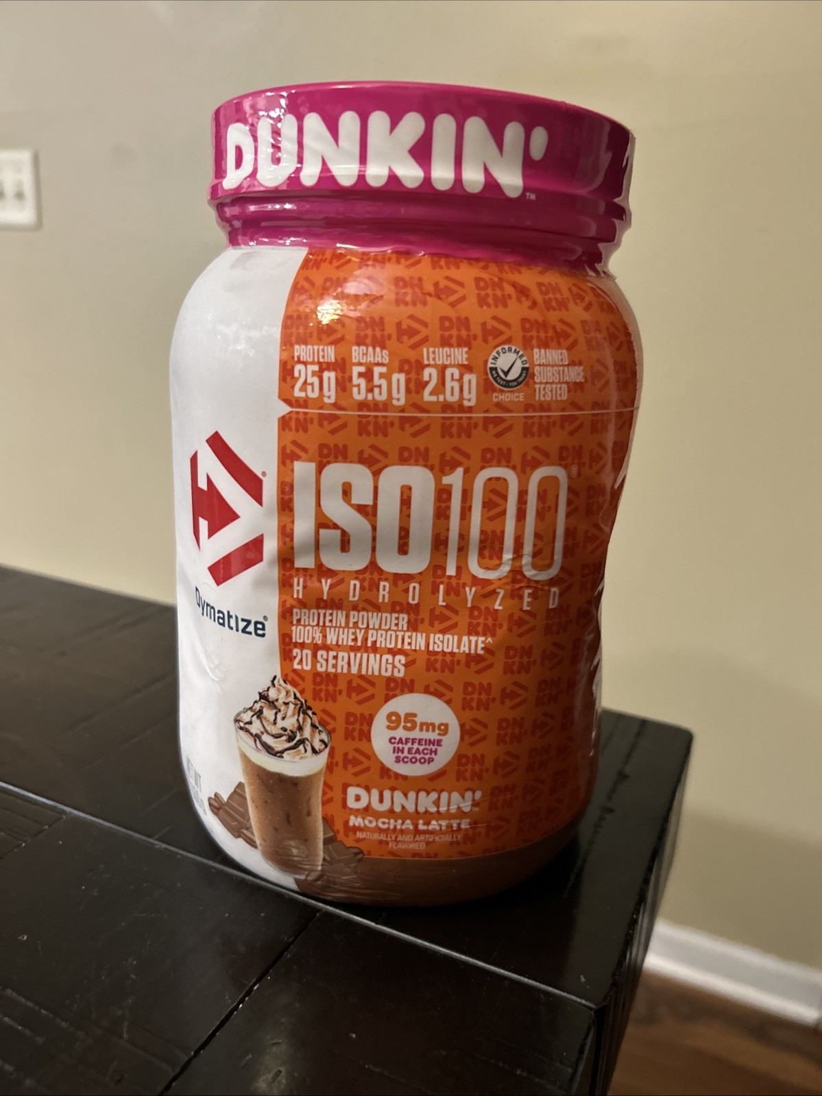 Dymatize ISO100 Hydrolyzed Protein Powder Dunkin' Mocha Latte 22.9 Oz 20 Serving