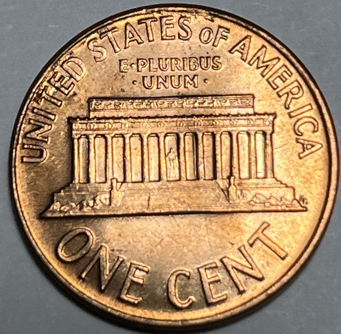 1967 Penny Errors Strike Through Copper Shavings Reverse Uncirculated