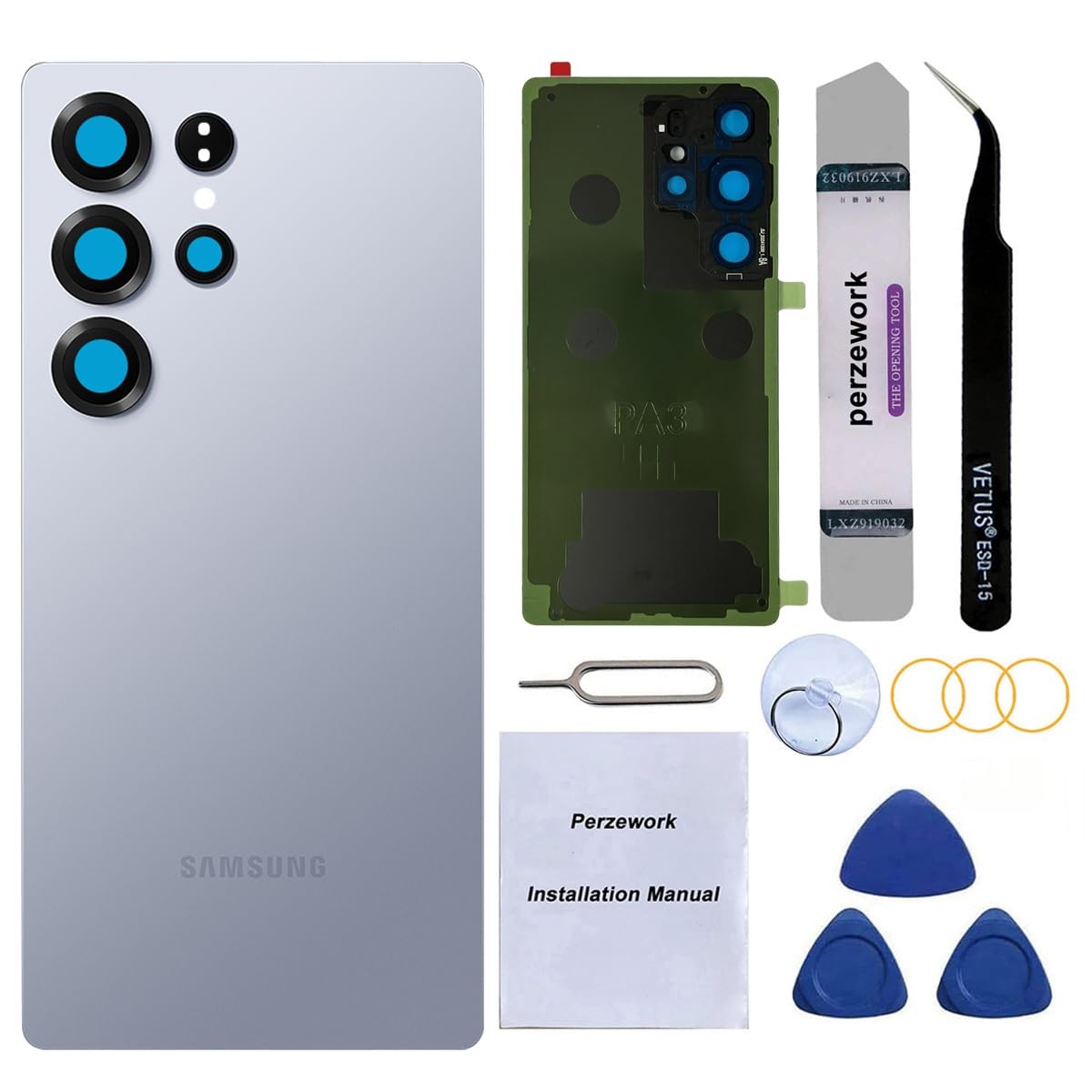 Rear Back Glass Replacement for Samsung Galaxy S25 Ultra 6.9-inches with Repa...