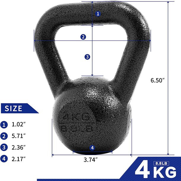 NEW Kettlebell 8.8 lbs 4 kg Kettle Bell Gym Lifting Athletic Works