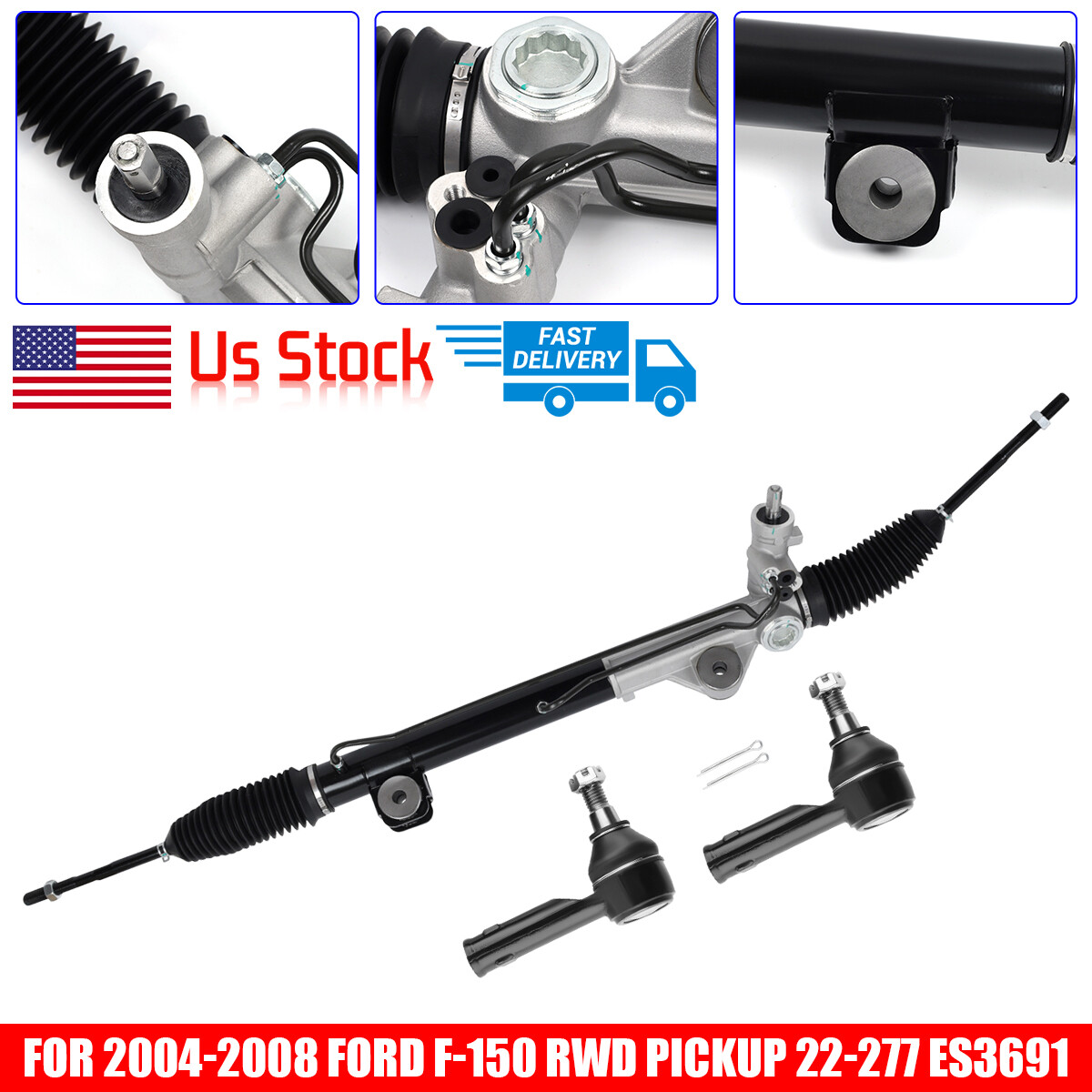 Complete Power Steering Rack and Pinion Gear for Ford F-150 2004-2008 2WD Pickup