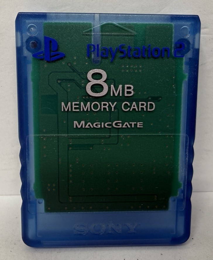 PS2 Memory Card 8MB Clear Blue OEM SCPH-10020 Sony Playstation 2 AUTHENTIC