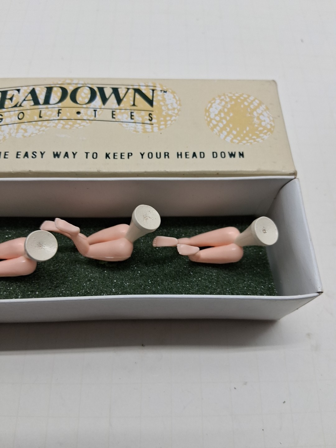 Set Of 3 Risque "HEADOWN" GOLF TEES In Original Box