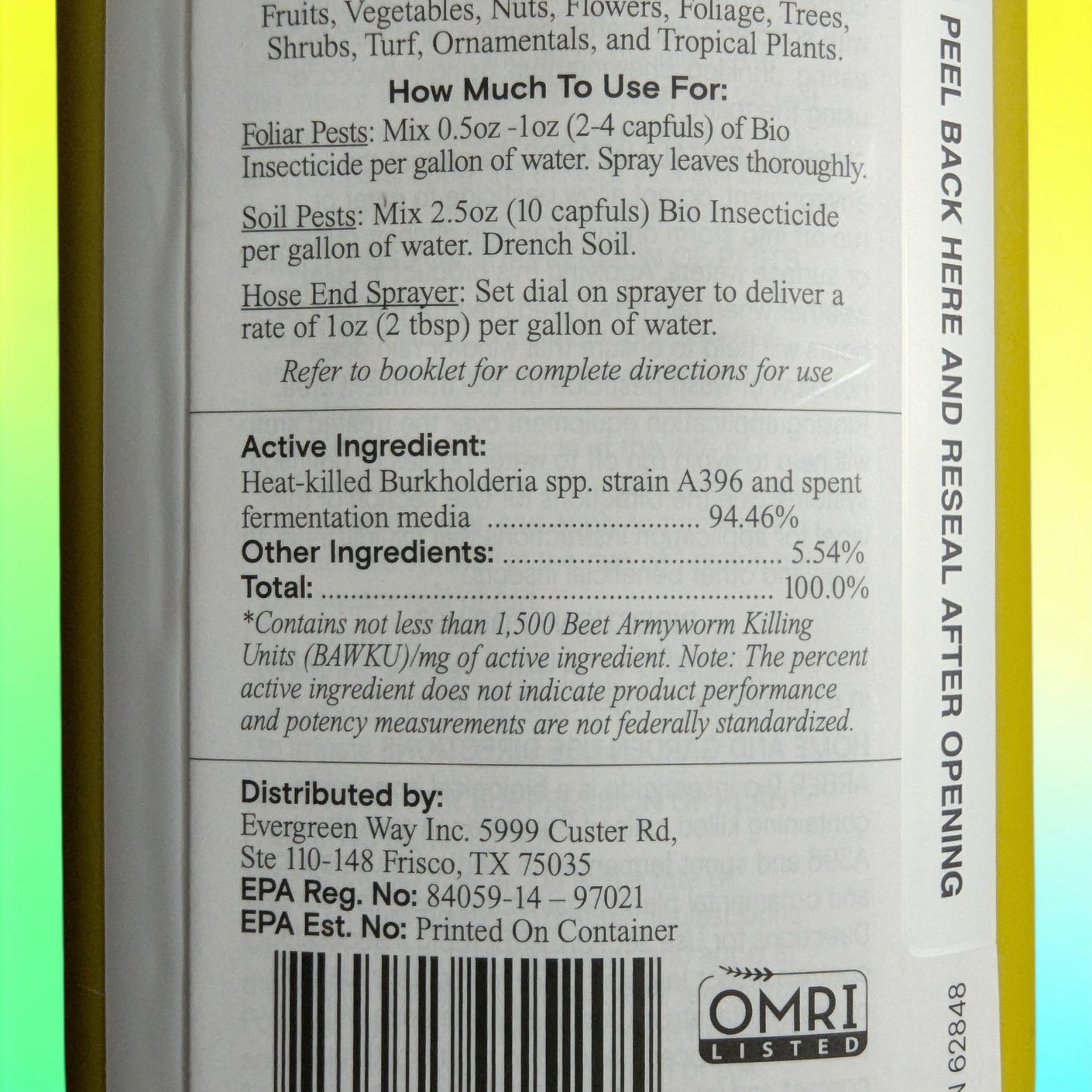 ARBER Bio Insecticide - Organic Plant Insect Mite Concentrate 8oz Made in USA