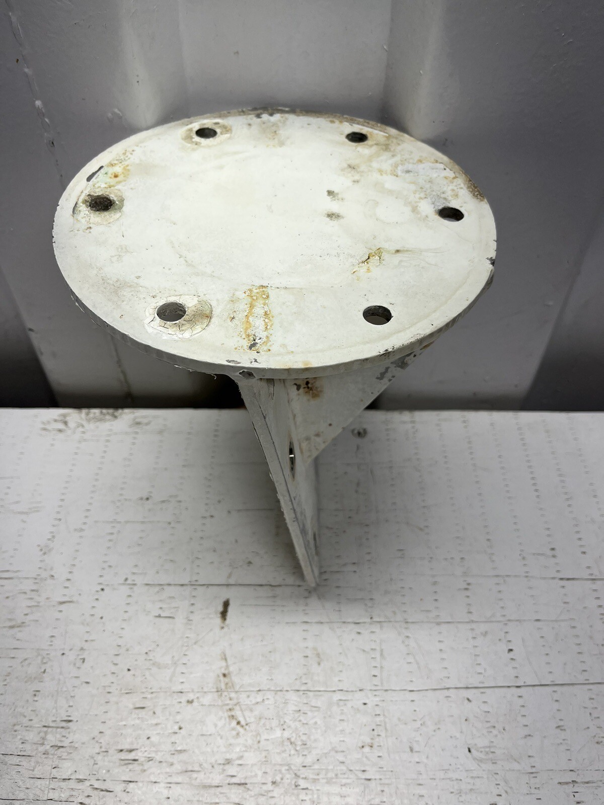 Stainless Sailboat Winch Base Bracket On 80 Degree Angle 7” Round