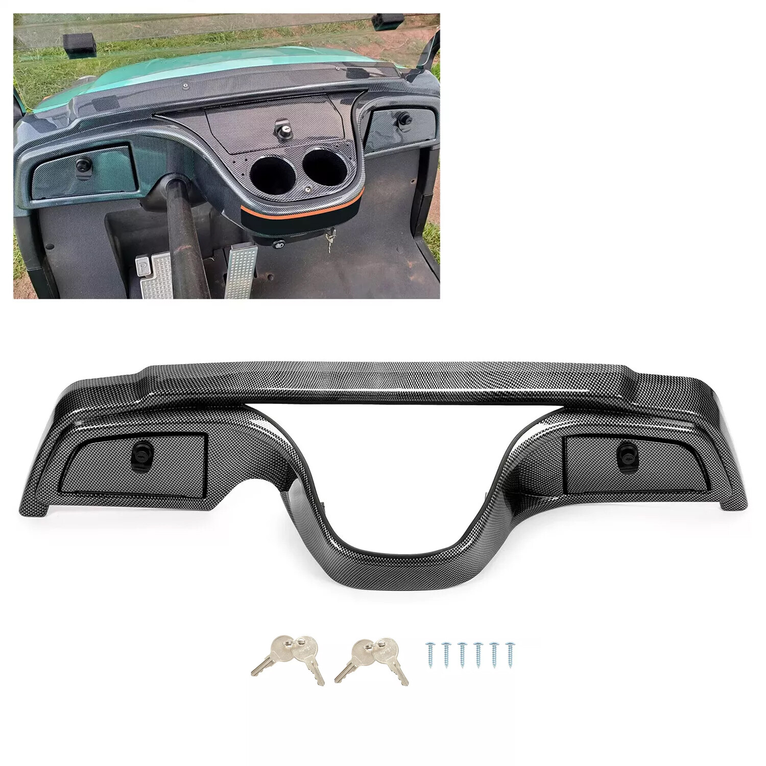 Carbon Fiber Style Dash Kit Dashboard For 2007-2016 Yamaha Drive & G29 Golf Cart