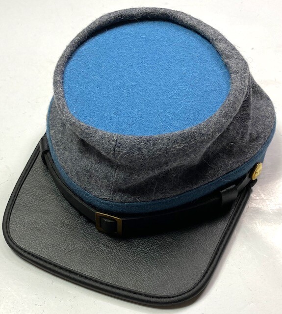 CIVIL WAR CSA CONFEDERATE INFANTRY GREY WOOL KEPI FORAGE CAP HAT-XLARGE