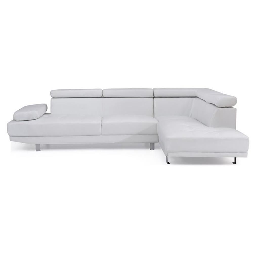 Glory Furniture Riveredge Faux Leather Sectional in White