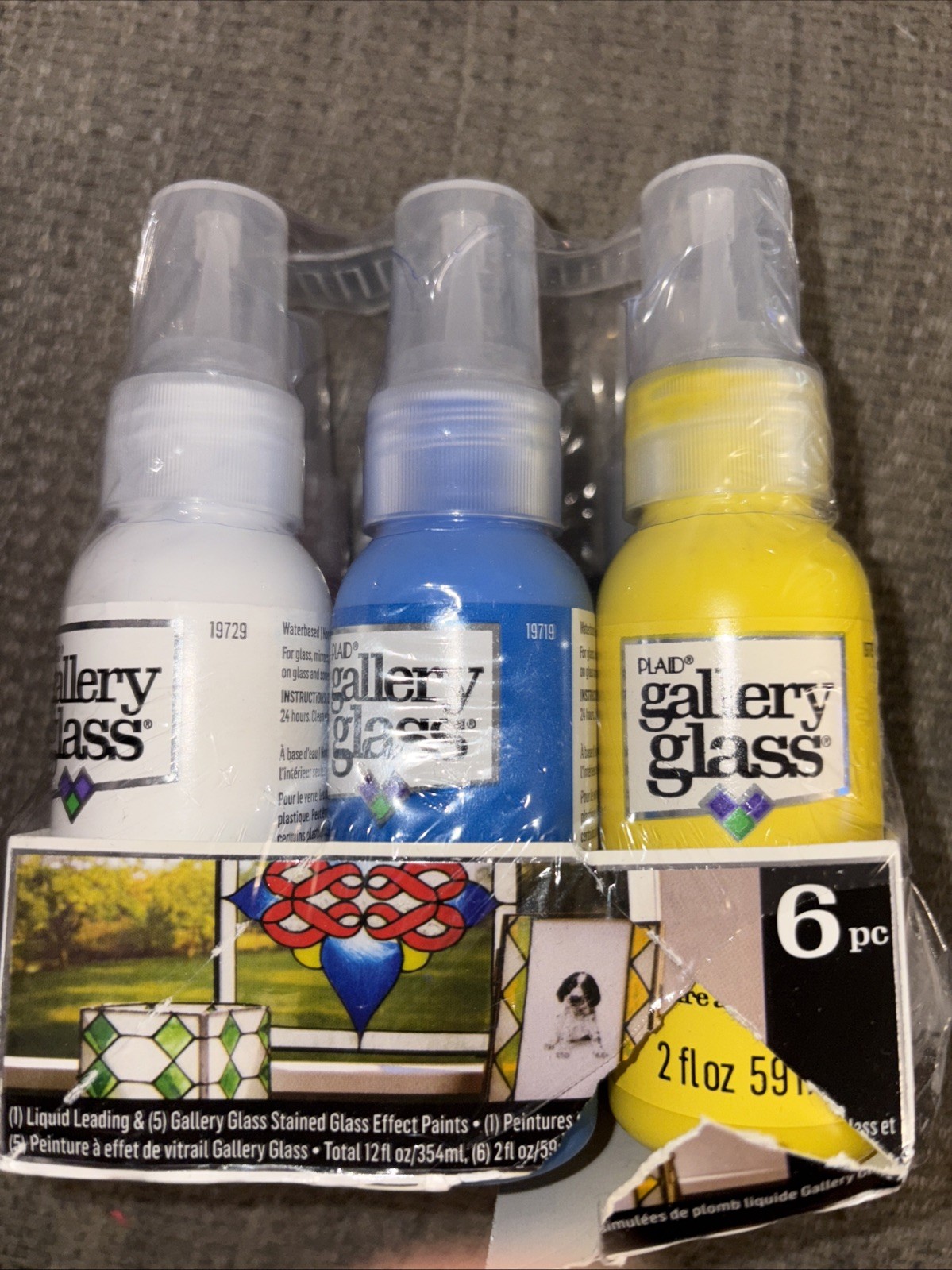 NEW Open Box Gallery Glass, Basic Stained Glass Kit, 6 Colors - 12 Fl Oz each!