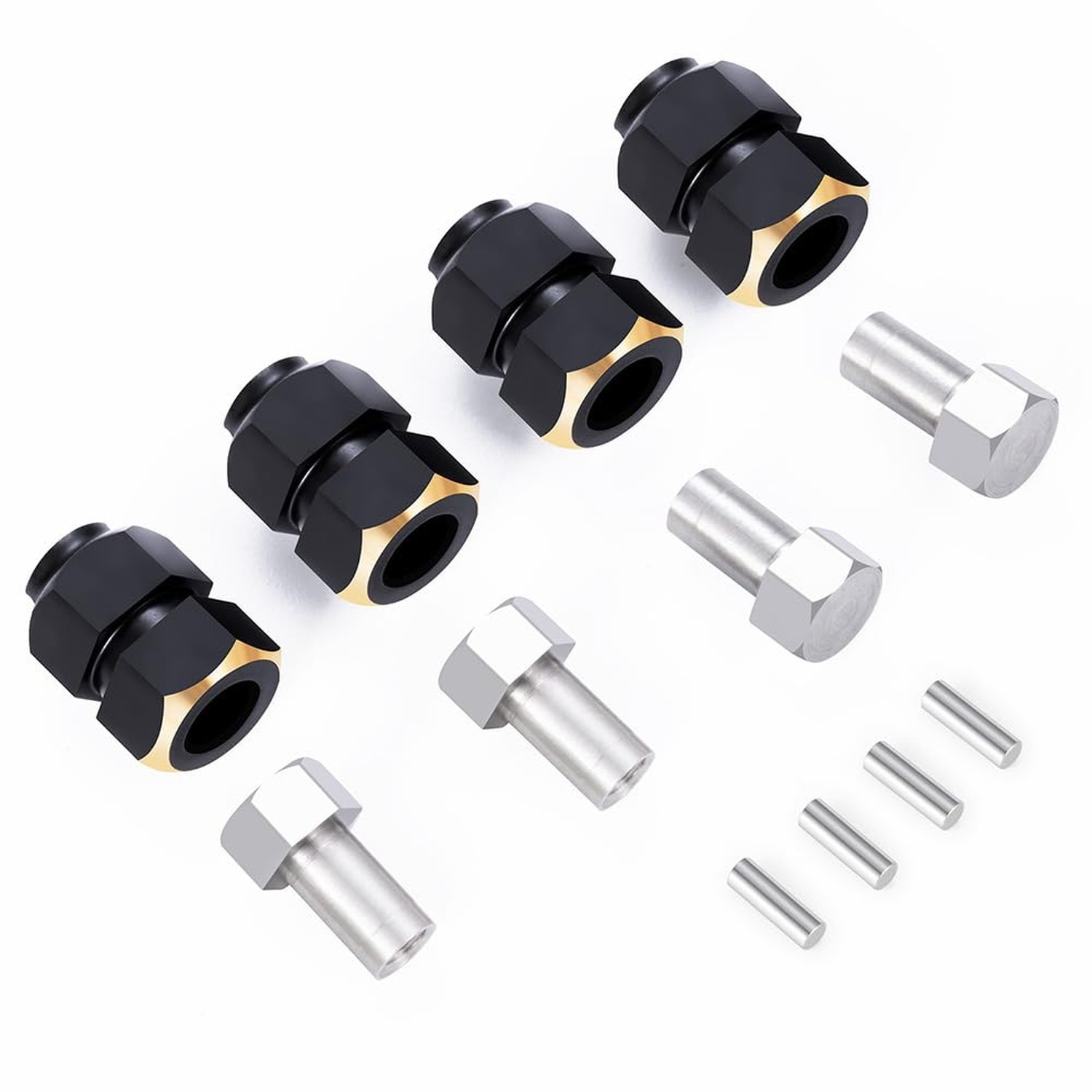 MORLORDY 4Pcs Brass RC Wheel Spacers +4mm Wheel Hex Hub Extenders Adaptor for...
